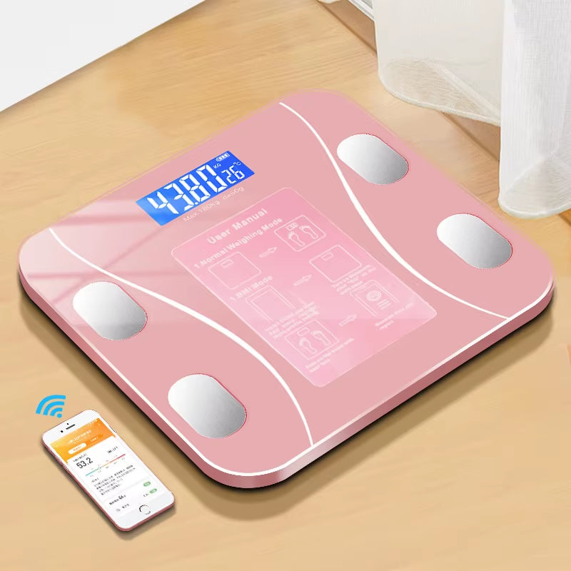Body Fat Scale Smart Wireless Digital Bathroom Weight Scale Body Composition Analyzer with Smartphone App Bluetooth-Compatible