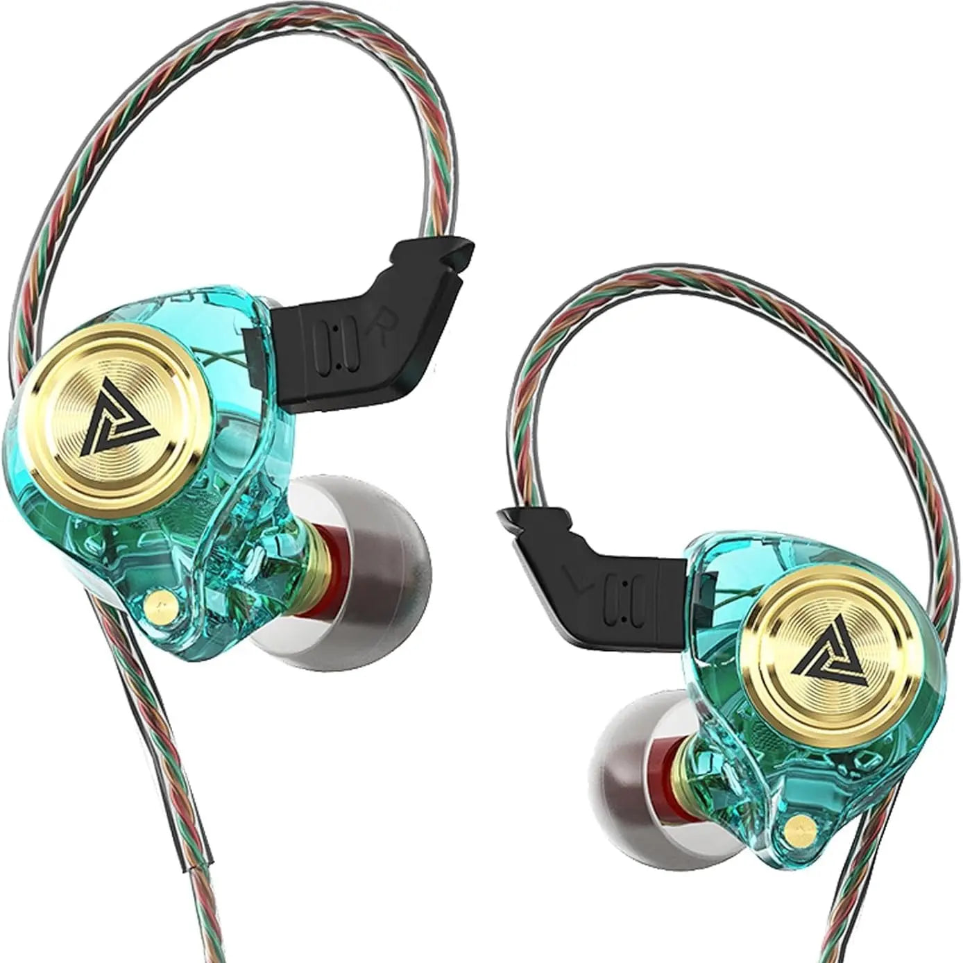 Hifi Stereo Headphones, Cool Clear IEM in Ear Inear Monitors Earbuds for Singers Musicians with Mic