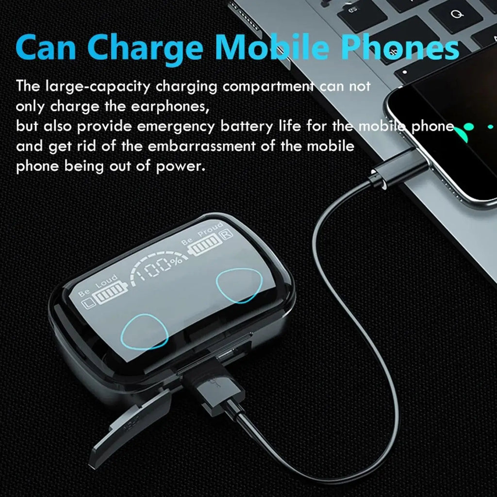 Wireless Bluetooth Headphones LED Display 3500Mah Charging Box 9D Stereo In-Ear Sports Waterproof Bluetooth 5.1 Headset