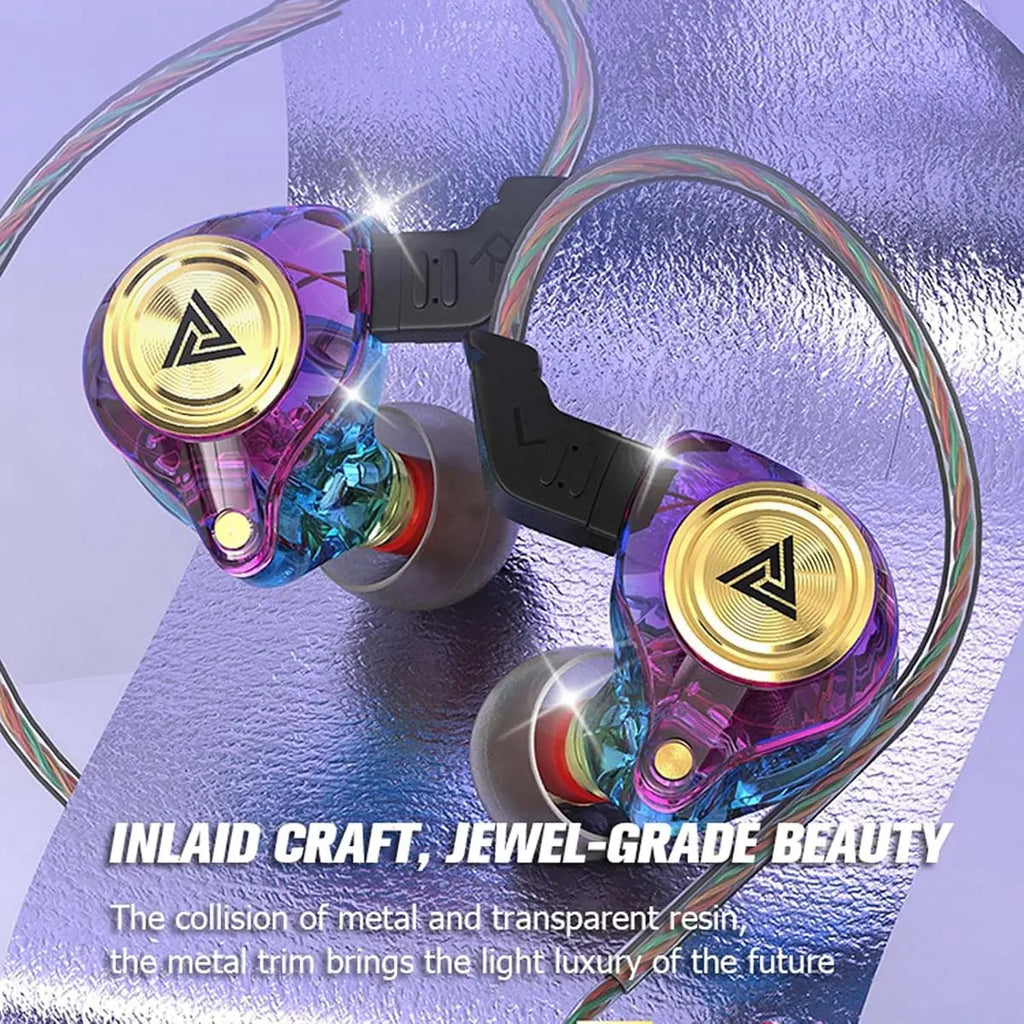 Hifi Stereo Headphones, Cool Clear IEM in Ear Inear Monitors Earbuds for Singers Musicians with Mic