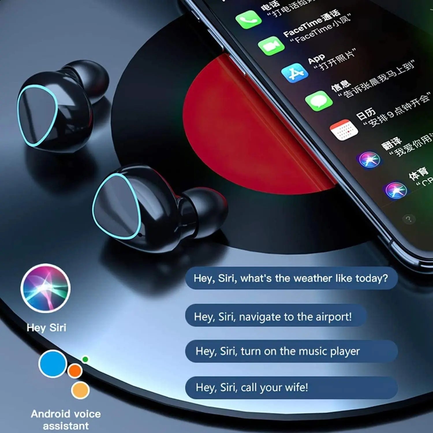 Wireless Bluetooth Headphones LED Display 3500Mah Charging Box 9D Stereo In-Ear Sports Waterproof Bluetooth 5.1 Headset