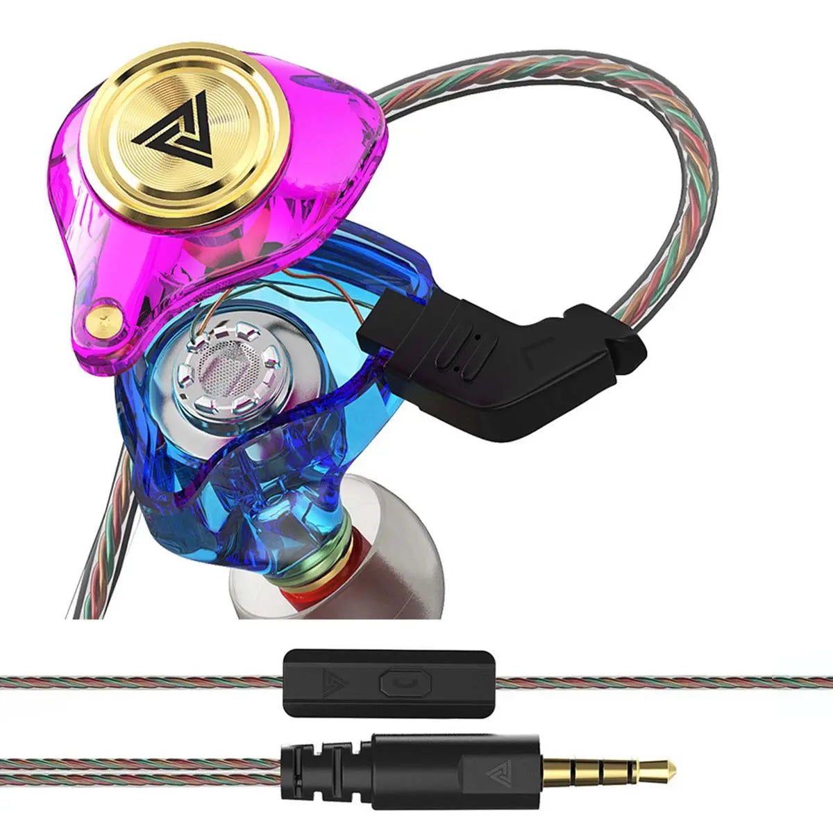 Hifi Stereo Headphones, Cool Clear IEM in Ear Inear Monitors Earbuds for Singers Musicians with Mic