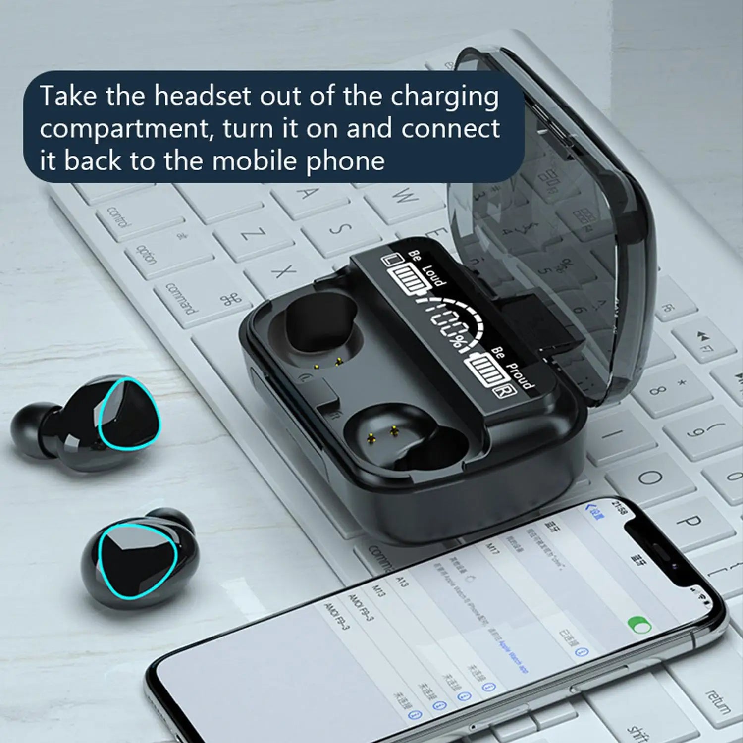 Wireless Bluetooth Headphones LED Display 3500Mah Charging Box 9D Stereo In-Ear Sports Waterproof Bluetooth 5.1 Headset