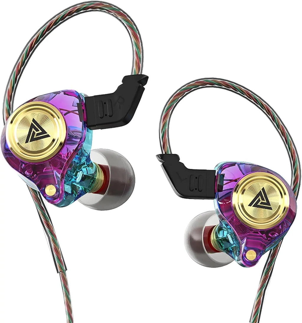 Hifi Stereo Headphones, Cool Clear IEM in Ear Inear Monitors Earbuds for Singers Musicians with Mic