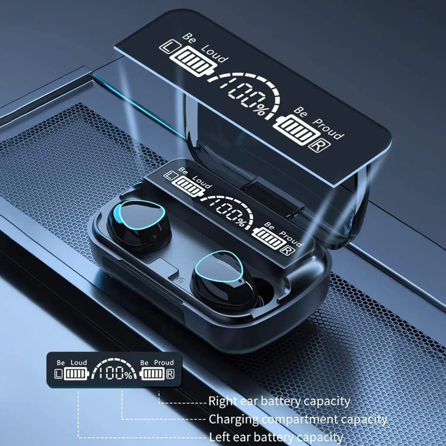 Wireless Bluetooth Headphones LED Display 3500Mah Charging Box 9D Stereo In-Ear Sports Waterproof Bluetooth 5.1 Headset