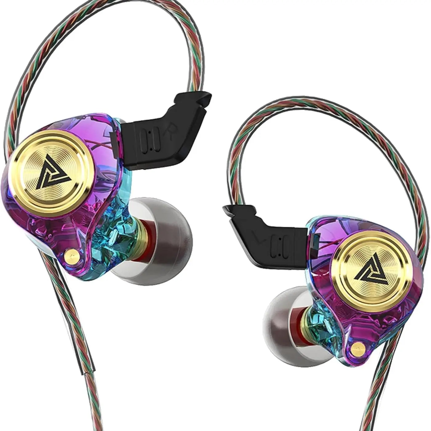 Hifi Stereo Headphones, Cool Clear IEM in Ear Inear Monitors Earbuds for Singers Musicians with Mic